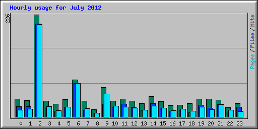 Hourly usage for July 2012