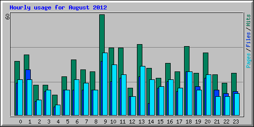 Hourly usage for August 2012