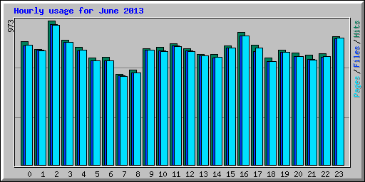 Hourly usage for June 2013