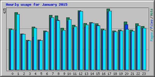 Hourly usage for January 2015