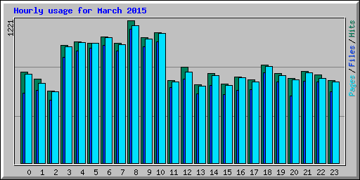 Hourly usage for March 2015