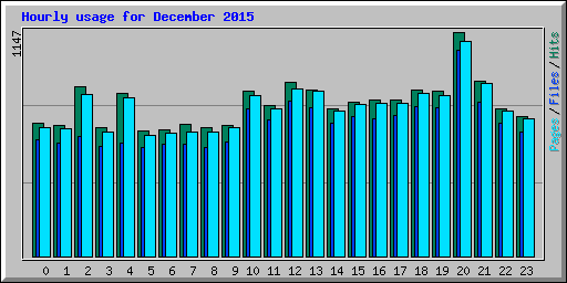 Hourly usage for December 2015