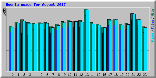 Hourly usage for August 2017