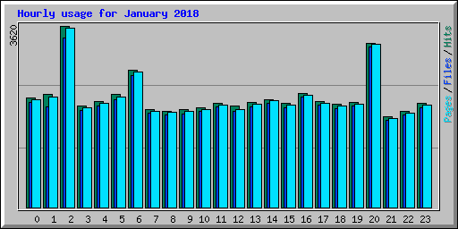 Hourly usage for January 2018