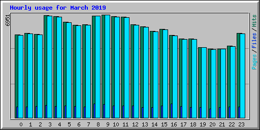 Hourly usage for March 2019