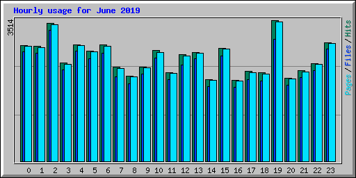 Hourly usage for June 2019