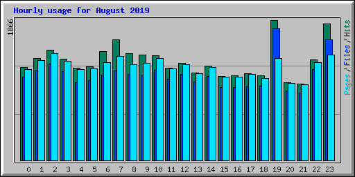 Hourly usage for August 2019