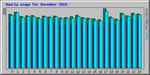 Hourly usage for December 2019