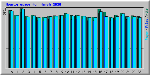 Hourly usage for March 2020