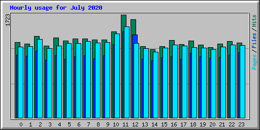 Hourly usage for July 2020